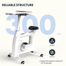 Load image into Gallery viewer, FLEXISPOT Exercise Bike with 2D Desktop - V9-Max White
