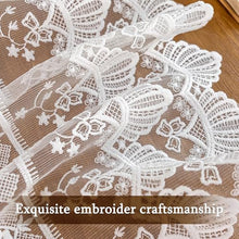 Load image into Gallery viewer, Lace Table Runner Exquisite Embroidery Floral,UWWGKK Table Runners with Tassel Retro French Country Style,for Wedding Decor,Afternoon Tea,Bed Runner,Piano Top Cover,13x82 Inch
