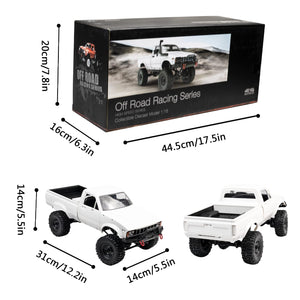 1/16 RC Rock Crawler Truck 4x4 with 3 Upgraded 1200mah Battery 2.4GHz 4WD Remote Control Off-Road Pick-up Truck RTR for Men (White)