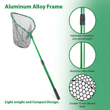 Load image into Gallery viewer, UMT Telescopic Fishing Landing Net 3.6–5 FT, Rubber Mesh, Green
