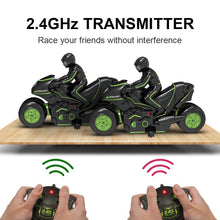 Load image into Gallery viewer, RC Motorcycle, High Speed Remote Control Motorcycle, 2.4GHz 360 Rotating Drift Stunt Car Motorbike Toy (Green)
