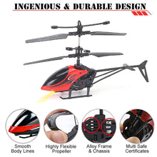Load image into Gallery viewer, Remote Control Helicopter Toy, 2-Channel, 2.4 GHz, 2 Speeds, Up and Down Flying, Gift for Kids, Red
