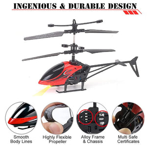 Remote Control Helicopter Toy, 2-Channel, 2.4 GHz, 2 Speeds, Up and Down Flying, Gift for Kids, Red