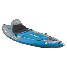 Load image into Gallery viewer, Sevylor QuickPak K1 1-Person Inflatable Kayak, Kayak Folds into Backpack with 5-Minute Setup, 21-Gauge PVC Construction; Hand Pump &amp; Paddle Included
