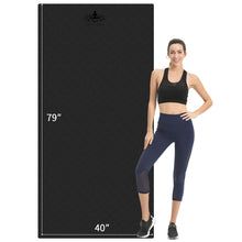 Load image into Gallery viewer, Hatha Yoga Extra Long TPE Yoga Mat 79" x 40” x 1/2" Thick Non-slip Exercise Mat for Home Gym Use, Yoga, Pilates, Fitness &amp; Workouts (Black)
