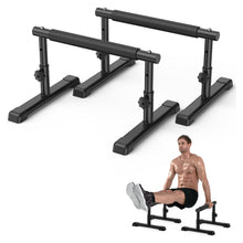 Load image into Gallery viewer, High Parallettes Bars &amp; Dip Bar With Full-Cover Foam Grips, No Wobbling Calisthenics Equipment For Handstand
