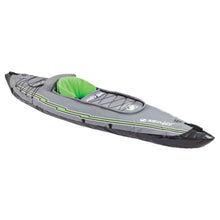 Load image into Gallery viewer, Sevylor QuickPak K5 24 Gauge PVC Polyester 1 Person Inflatable Kayak w/Hand Pump, Paddle, Double Lock Valves and Easy To Carry Backpack System, Gray
