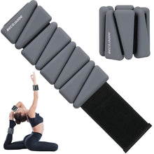 Load image into Gallery viewer, BECOJADDE Ankle Weights Set of 2 (2 lb Each) Adjustable Wrist Weights - Dark Grey
