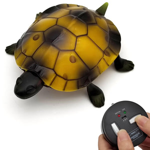 Cute RC Turtle Remote Control Tortoise Toy Realistic Simulation Electric Electronic Animal for Cat Toddler Kids Birthday (Brown)