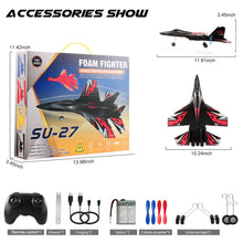 Load image into Gallery viewer, New Upgrade SU27 RC Airplane, Remote Control Fighter Toys, 2.4GHz 6-axis Gyro Stabilizer RTF Glider Aircraft Plane
