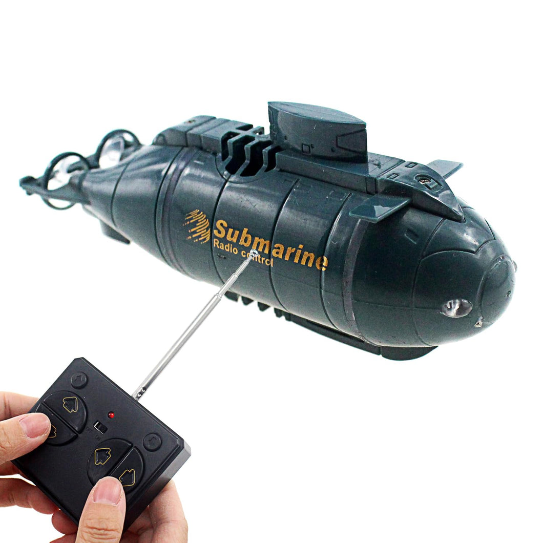Mini RC Nuclear Submarine Toy Remote Control Boat Electric Dive Fish Water Tank Kids Gifts (Blue)
