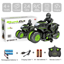 Load image into Gallery viewer, RC Motorcycle, High Speed Remote Control Motorcycle, 2.4GHz 360 Rotating Drift Stunt Car Motorbike Toy (Green)
