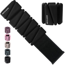 Load image into Gallery viewer, BECOJADDE Ankle Weights Set of 2 (2 lb Each) Adjustable Wrist Weights -Black
