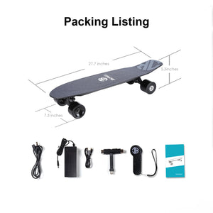 Electric Skateboard Electric Longboard with Remote Control Electric Skateboard,350W Hub-Motor,12.4 MPH Top Speed,5.2 Miles Range