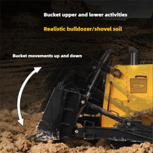 Load image into Gallery viewer, 1/16 RC Bulldozer Truck Scale Model Car Hobby Grade Age Above 15 Military Army Vehicles HUINA 1554 Standard Yellow
