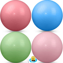 Load image into Gallery viewer, Leyndo 4 Pcs 26 Inch Yoga Exercise Ball Pilates Pregnancy Birthing Fitness Ball-(Macaron Color)
