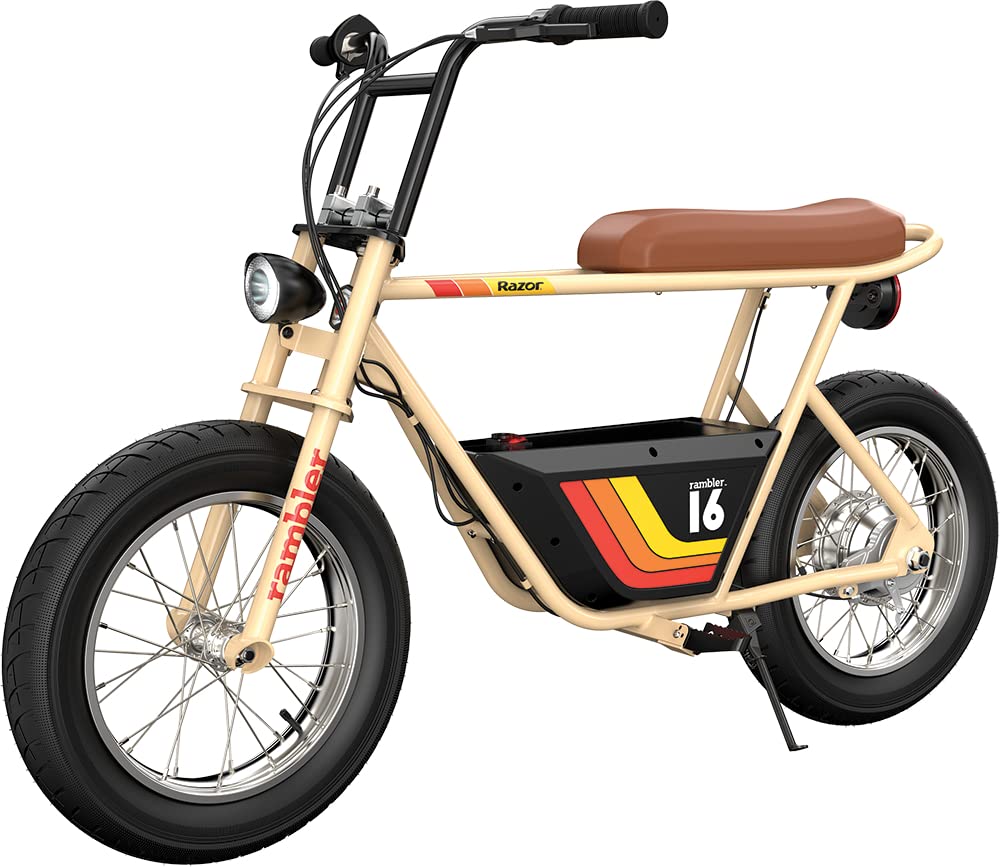 36V Electric Minibike with Retro Style, Up to 15.5 MPH, Up to 11.5 Miles Range, Wide, Rugged 16