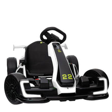 Load image into Gallery viewer, Go Kart Electric Drift Kart Car with Adjustable Seat, 24V Outdoor Ride on Toy with 4 Speed Mode - White
