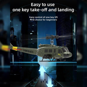 RC Helicopters for Adults Beginners, 1/48 Scale 6CH 2.4G 6-Axis Gyro Remote Control Stabilized Aircraft (RTF / 2 Battery)