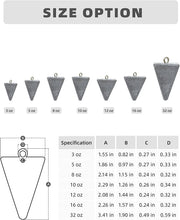 Load image into Gallery viewer, BLUEWING 3lb Box Pyramid Sinkers Lead Fishing Weights for Saltwater, 12oz, 4 Pack
