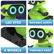 Load image into Gallery viewer, Robot Toys, Remote Control Robot Toy, RC Robots for Kids with LED Eyes, Flexible Head &amp; Arms, Dance Moves and Music (Green)
