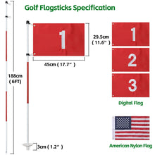 Load image into Gallery viewer, Golf Flagstick 6 ft, 3 Pack Double-Side USA Golf Pin Flag for Putting Green
