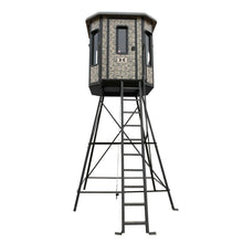 Load image into Gallery viewer, Hawk Office Hunting 6.55' W x 6.5' D x 6.5' T Assembled Insulated Steel Box Blind | Floor with Rubber Pad and Multiple One-Hand-Operable Windows | Blind w/ 10ft Elite Tower
