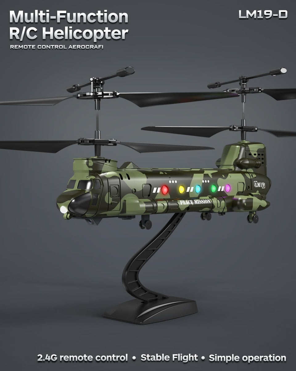 Lockheed Remote Control Cart Army Chinook Remote Control Helicopter, LM19-D Military Transport RC H ...