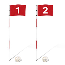 Load image into Gallery viewer, DuraRange 6 ft Golf Flagstick Sets, Number 1 and 2 Flags, 2 Pack
