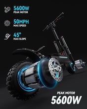 Load image into Gallery viewer, Electric Scooter, 5600W Dual Motor Max Speed 50MPH, 60V33AH Lithium Battery 60Miles Range, 11&quot; Vacuum Off-Road Tire
