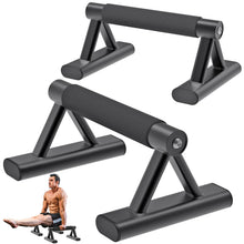 Load image into Gallery viewer, SELEWAERE Metal Parallettes Floor Workout Push Up Handles Non-Slip Pushup Bars Handstand Bars for Calisthenic Fitness Sturdy Steel Tubing with NBR Foam Covered Grip, Load up to 600 lbs
