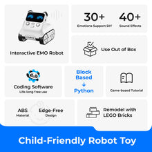 Load image into Gallery viewer, Rocky Interactive Emo Robot, Coding for Kids 8-12, STEM Toys Support Scratch Python Programming, Smart Robotics Gift

