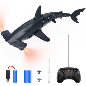 Remote Control Shark Toys High Simulation, Summer Water Toys for Kids, Ideal Gifts for Boys Ages 6+, Party Fun Games for Pool & Bath (Gray)