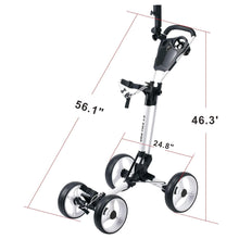 Load image into Gallery viewer, Qwik-Fold - 4-Wheel Golf Push Cart - White
