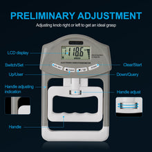 Load image into Gallery viewer, Handeful Grip Strength Tester Trainer - Dynamometer Handgrip Measurer Meter, Handheld Strengthener Exerciser for Sports, School, and Home Use (198Lbs / 90Kgs)

