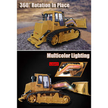 Load image into Gallery viewer, RC Skid Steer Loader Construction Truck 1/14 Remote Control Bulldozer Crawler with Lights 9 Channel RC Front Loader
