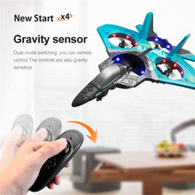 Load image into Gallery viewer, 2025 V17 Jet Fighter Stunt RC Airplane -【New Version】RC Plane, 2.4GHz Remote Control Airplane, 360° Stunt Spin Remote (Blue)
