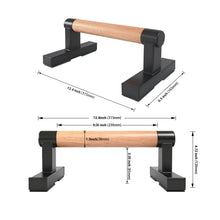 Load image into Gallery viewer, 1 Pair Wooden Parallettes Push Up Bars for Men, Strength Training Pushup Stands Handles for Home Calisthenics

