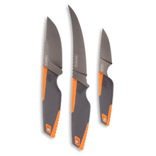 Load image into Gallery viewer, OUTDOOR EDGE VANTEX 4-Piece Roll Pack Hunting Knife Set - Includes Drop-Point, Boning, Caping Knives &amp; Sharpener - Great Elk and Deer Field Dressing Processing Kit for Hunters

