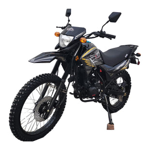 Counter Balanced Engine 5-Speed Manual Transmission Dual Sports Enduro Dirt Bike, 21"/18" Wheels(Black)