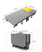 Load image into Gallery viewer, Camping Cot with Folding Design, Four-Bed Sleeping Cots with Universal Wheels, Thickened Wooden Reclining Chaise for Outdoor Pool Beach Patio
