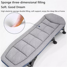 Load image into Gallery viewer, Portable Folding Camping Cot, Outdoor Patio Folding Lounge Chair Sleeping Cots Bed Adjustable 5-Position Adults Reclining Folding Chaise with Pillow, Perfect for Camping, Pool, Beach, Patio Durable
