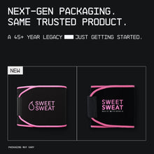 Load image into Gallery viewer, Sports Research Sweet Sweat® Waist Trimmer for Women and Men - Sweat Band Waist Trainer for High-Intensity Training &amp; Workouts Black/Pink
