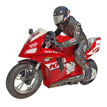 Load image into Gallery viewer, 1/6 Scale Remote Control Motorcycle, 2.4GHz RC Dual-Motor Electric Two-Wheel Self-Balancing Motorcycle (Red)
