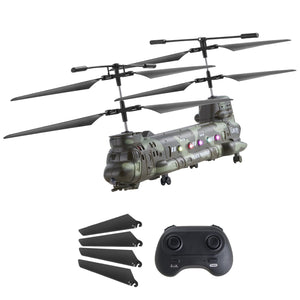 RC Helicopter, 2.4GHz Military Remote Control Helicopter, 3.5 Channel RC Airplane for Kid, 20 Mins Flight Time, One-Key Takeoff/Landing & LED Lights