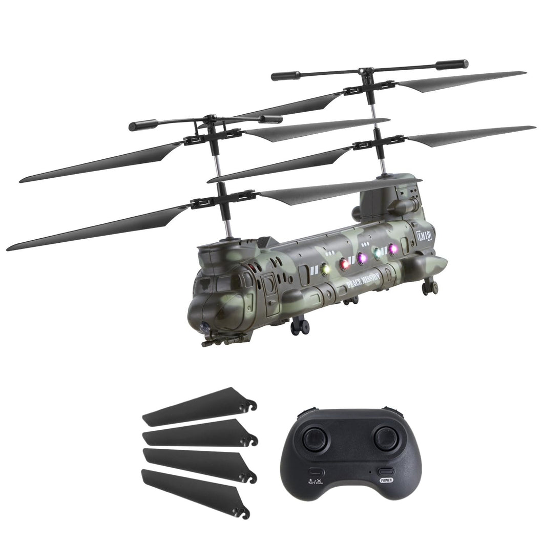 RC Helicopter, 2.4GHz Military Remote Control Helicopter, 3.5 Channel RC Airplane for Kid, 20 Mins Flight Time, One-Key Takeoff/Landing & LED Lights