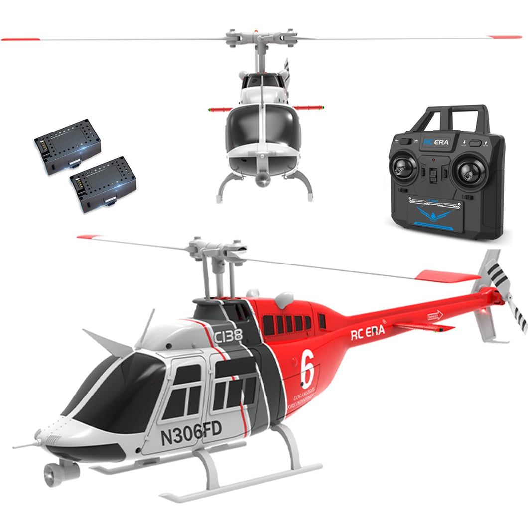 Remote Controlled Helicopter Aircraft Plane Drone RC Heli Single Rotor No Ailerons 6CH 6-Axis Gyroscope Altitude Hovering ( Red）