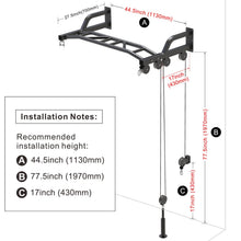 Load image into Gallery viewer, SELEWARE 48'' Heavy Duty Pull Up Bar with Cable Pulley System - Black
