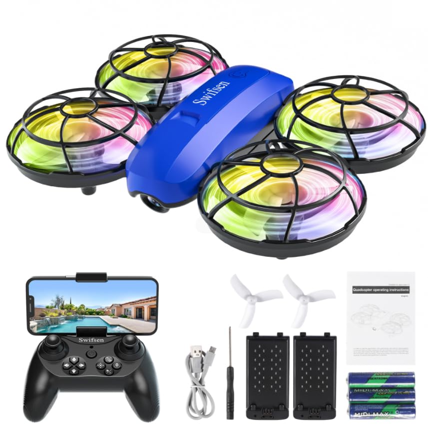Drones for Kids with Camera, Rc Drone Indoor Small Helicopter, Birthday Gifts for Boys and Girls Beginners Friendly, Mini Quadcopter Toy