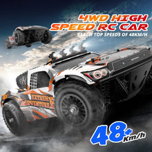 Load image into Gallery viewer, RC Cars, Remote Control Car 1:10 Scale 48 Km/h High Speed Off Road RC Truck with Lights, 4WD All Terrains Waterproof
